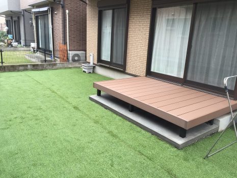 【久喜市】　ウッドデッキで人工芝で楽しめるお庭に NO.362