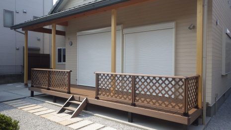 埼玉県川越市　和風なお庭には深い色のウッドデッキ NO.232