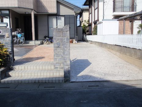 埼玉県杉戸町　駐車場をスタンプコンクリートで NO.107