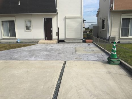埼玉県加須市　雑草防止にもスタンプコンクリート NO.510