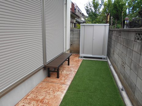 埼玉県上尾市　犬走りをスタンプコンクリートで NO.614
