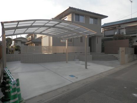 埼玉県のカーポート　新築外構、施工させていただきました NO.736