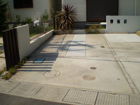 埼玉県宮代町　門柱を奥に移設 NO.950