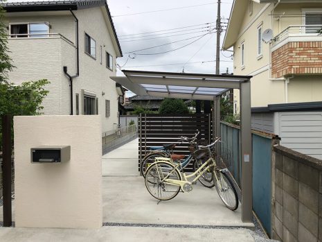 千葉県野田市　縦列サイクルポートとカーポート NO.1119