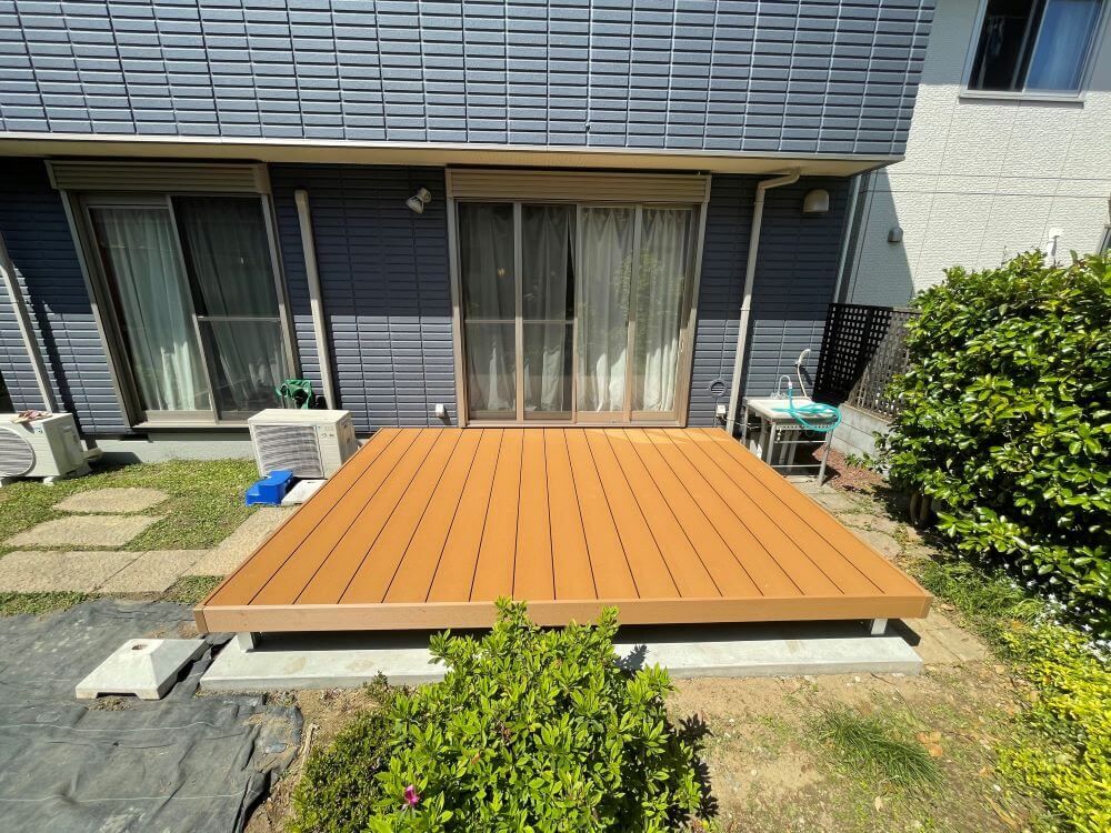 茨城県猿島郡五霞町 ウッドデッキ工事 S様邸 埼玉の格安外構 エクステリア工事ならヒライ エクステリア 幸手 久喜 加須市等