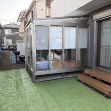リフォーム外構(囲いテラス　デッキ工事　目隠しフェンス) NO.2499の施工写真メイン