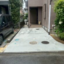 土間コンクリート工事　駐車場ポール設置工事　No.2540の施工写真1