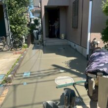 土間コンクリート工事　駐車場ポール設置工事　No.2540の施工写真メイン