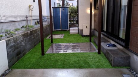 埼玉県さいたま市　人工芝施工　お庭のリフォーム外構　No.2520