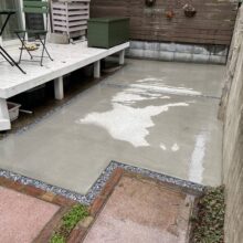 お庭の雑草対策　土間コンクリート工事　No.2527の施工写真1
