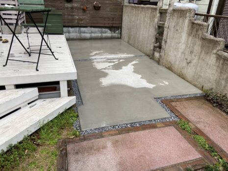 埼玉県草加市　お庭の雑草対策　土間コンクリート工事　No.2527