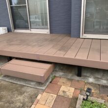 人工木ウッドデッキ　ひび割れ交換工事　No.2569の施工写真2
