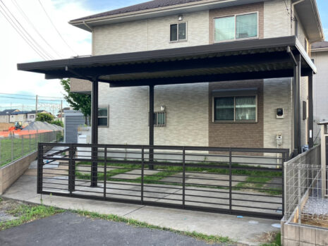 埼玉県鴻巣市　カーポート工事【LIXIL カーポートSW 2台用　間口延長】No.2621