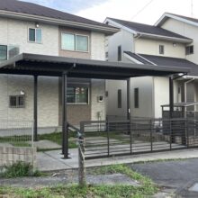 カーポート工事【LIXIL カーポートSW 2台用　間口延長】No.2621の施工写真3