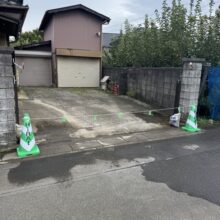 伸縮門扉リフォーム工事『アルシャインII H型Aタイプ 両開き 440W H1200 ノンレールタイプ』　No.2628の施工写真1