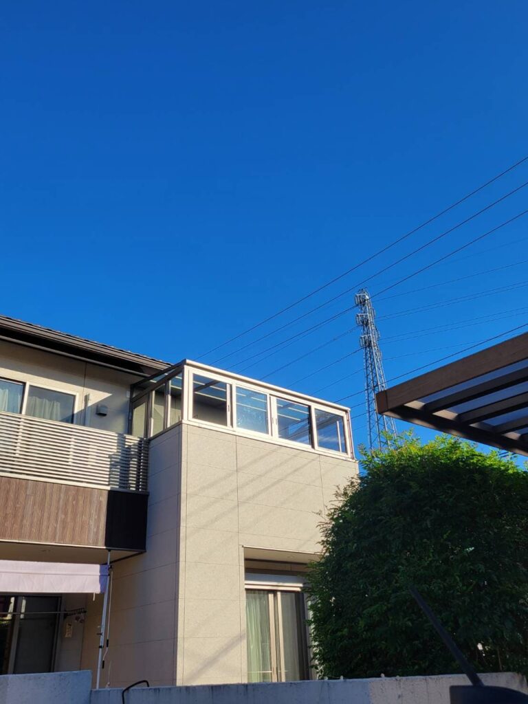 【久喜市】　2階バルココニー　テラス囲い工事　No.2681