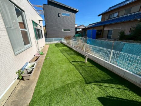 【久喜市】　雑草対策【人工芝】施工　No.2659