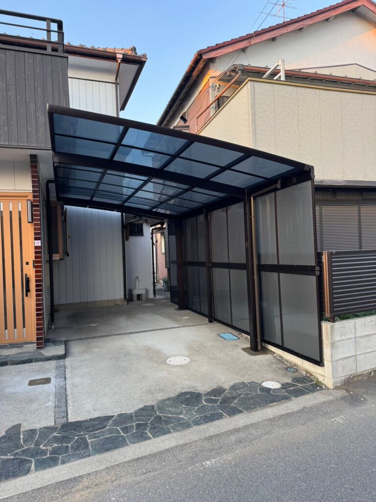 【蓮田市】　カムフィエース　車1台用　カーポート施工　No.2700