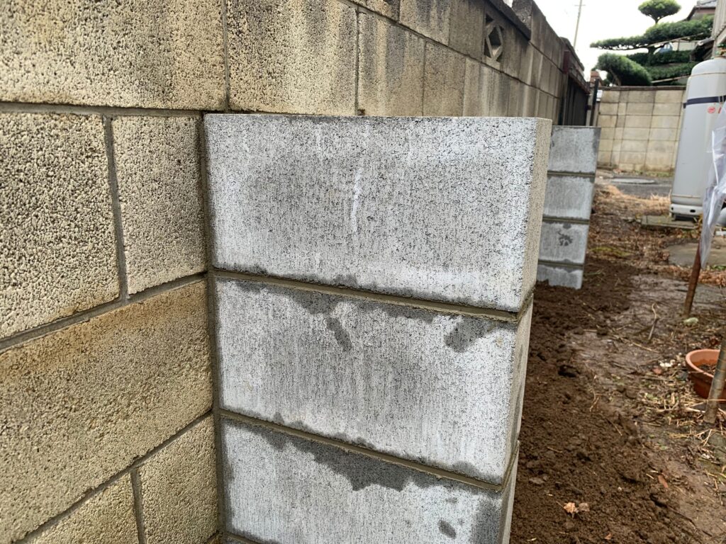 埼玉県さいたま市　ブロック塀　控え壁設置　No.2706