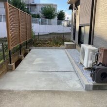 外構リフォーム工事(土間コンクリート・ブロック工事)　No.2683の施工写真1