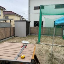 目隠しフェンス工事(フェンスAB YS3型)　ウッドデッキ工事(リウッドデッキ200)　No.2738の施工写真1