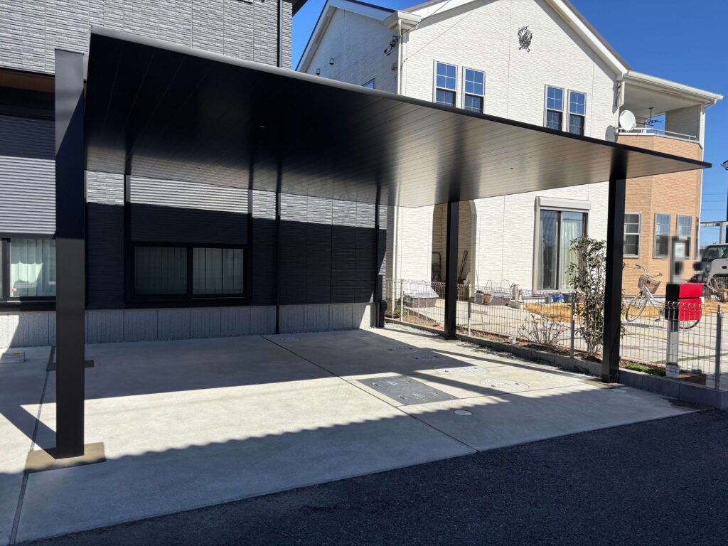 埼玉県越谷市　カーポートSC　2台用　外構リフォーム工事　No.2737