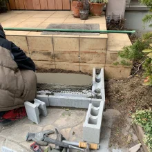 玄関タイル　階段増設工事(外構リフォーム)　No.2764の施工写真1