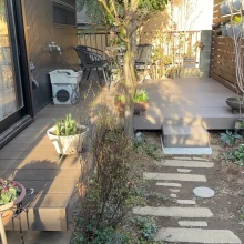 (木樹脂フェンス・木樹脂デッキ)外構リフォーム　No.2778の施工写真1