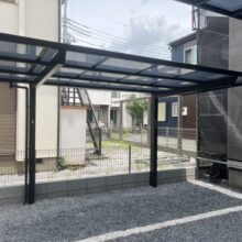【カーポート】：スカイリード5454　【サイクルポート】：セルフィミニ4321リフォーム工事　No.2876の施工写真1