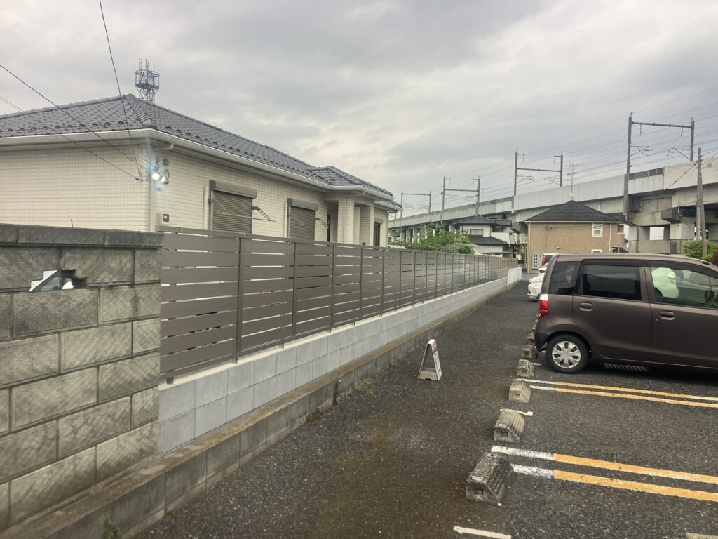 【久喜市】　ブロック積み＋目隠しフェンス工事　No.2871