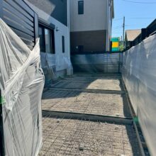 外構リフォーム(三協アルミ　ヴィラウッド・土間コンクリート)工事　No.2864の施工写真3