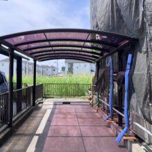 カーポート屋根パネル交換工事 No.2906の施工写真1