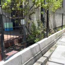 境界塀改修工事(CB6段撤去仕様)・ネットフェンス新設　No.2888の施工写真3