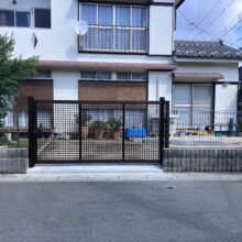 引き戸門扉　No.2953の施工写真1