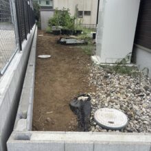境界ブロック工事　No.2955の施工写真1
