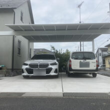 カーポート工事(三協アルミ スカイリード シルバーポリカ屋根) No.2934の施工写真1