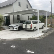 カーポート工事(三協アルミ スカイリード シルバーポリカ屋根) No.2934の施工写真2